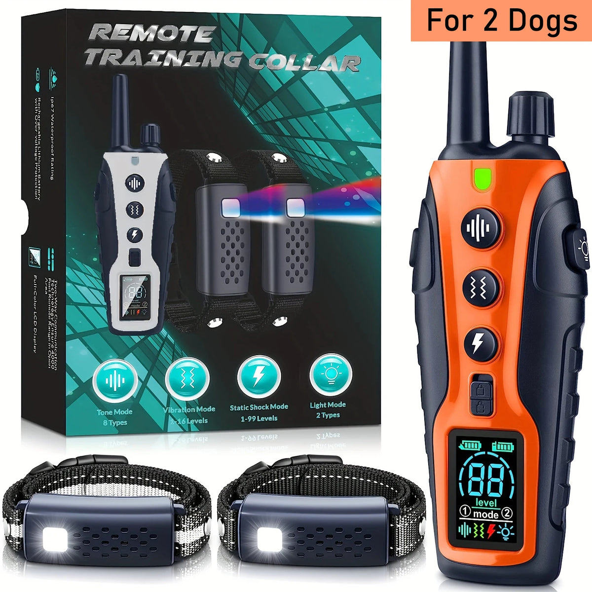 RS3 Remote Dog Training Shock Collar 2 Dogs