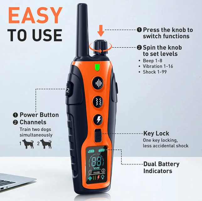 RS3 Remote Dog Training Shock Collar 1200m remote control