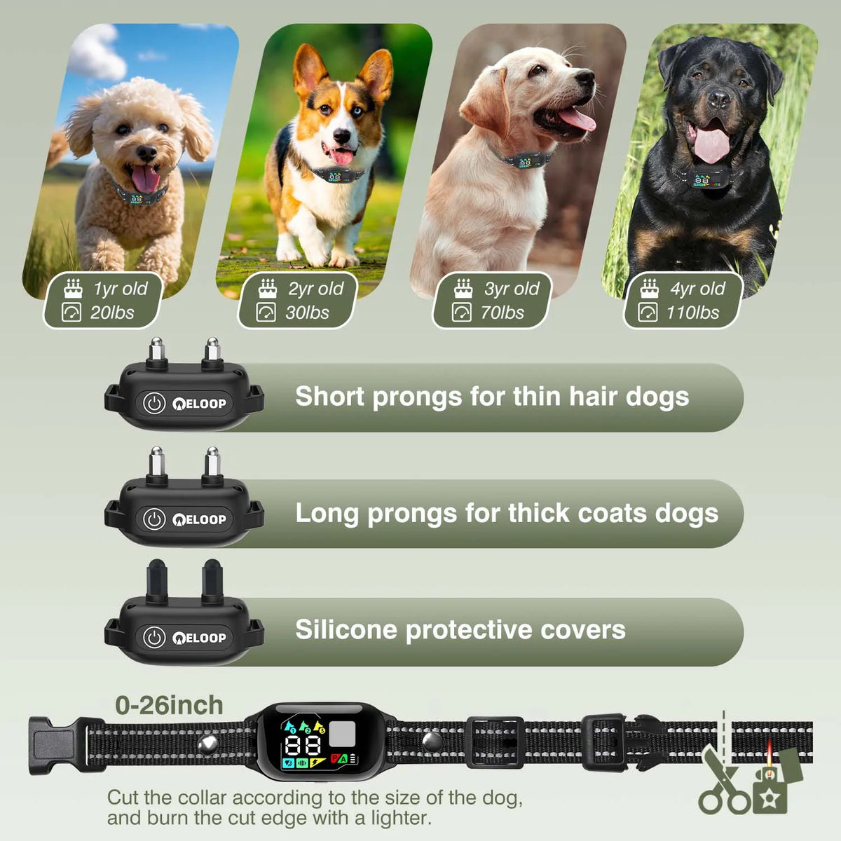 Remote Dog Training E-Collar 1000m PET513 size