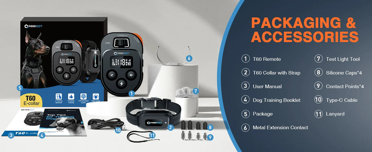 Elite Remote Dog Training E-Collar 1050m 1-2 Dogs T60 Rechargeable & IPX7 Waterproof