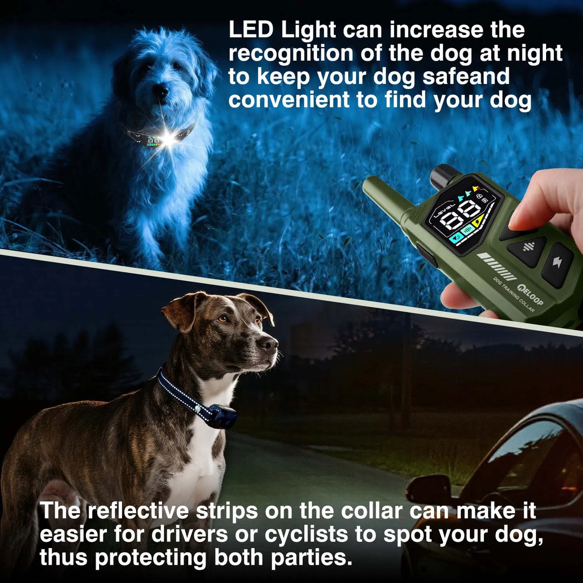Remote Dog Training E-Collar 1000m PET513 nightlight