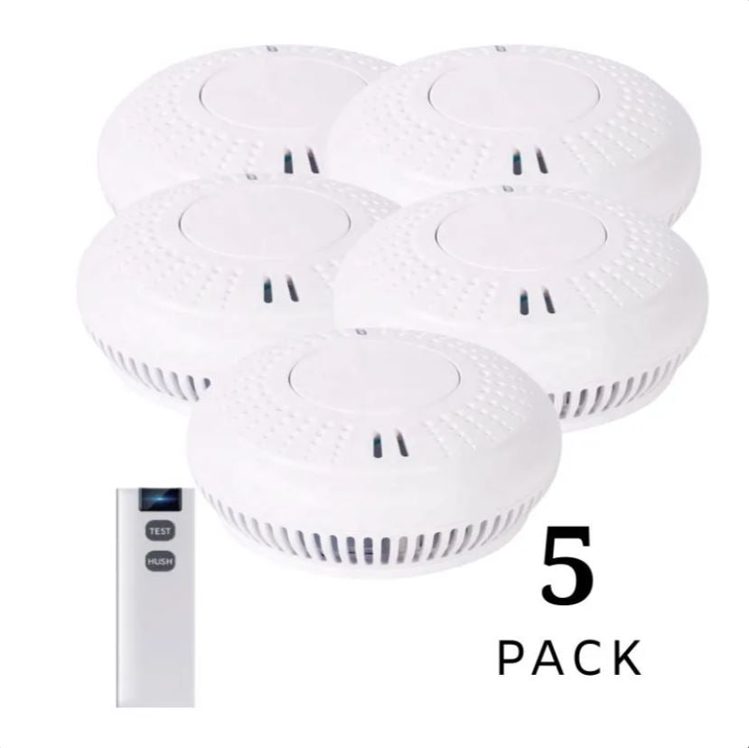 Wireless Interconnected Photoelectric Smoke Alarms with Free Remote Control - BARKAHOLICS®