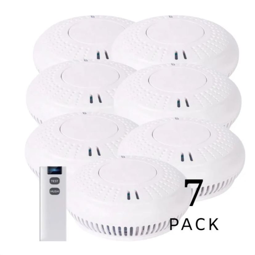 Wireless Interconnected Photoelectric Smoke Alarms with Free Remote Control - BARKAHOLICS®